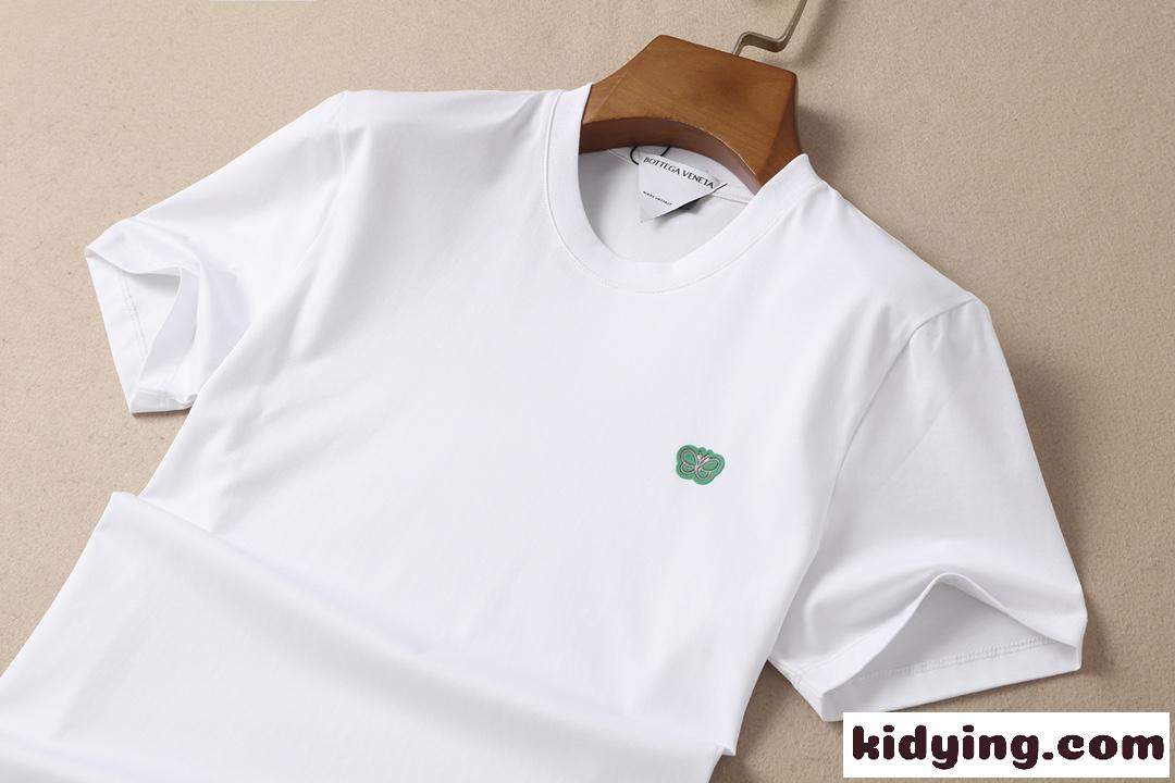 シンプル カジュアル 柔らかい 着心地いい クールネック ボッテガヴェネタ 半袖tシャツ コピー ホワイト ブラック-3