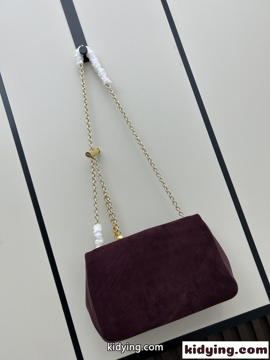 Chloé Heritage ショルダーバッグ クロエ バッグ スーパーコピー カジュアル おしゃれ スエード ボルドー-1