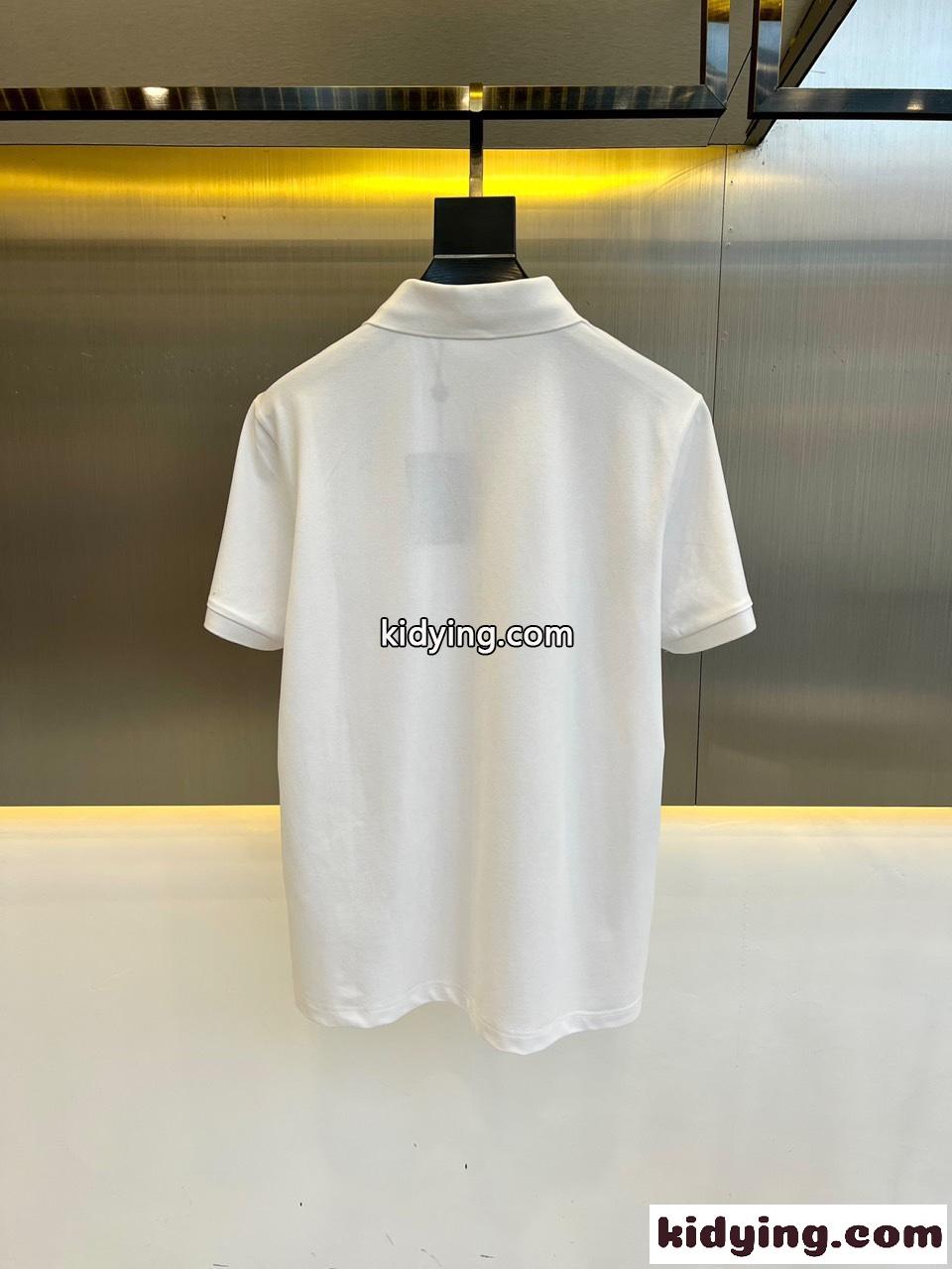 ロゴ刺繍 コットンピケ 半袖 ポロシャツ ルイ・ヴィトン Tシャツ コピー ホワイト-3