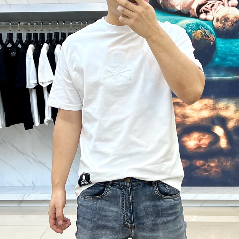 ユニセックス ロゴ クルーネック マスターマインド・ジャパン Tシャツ コピー ホワイト-1