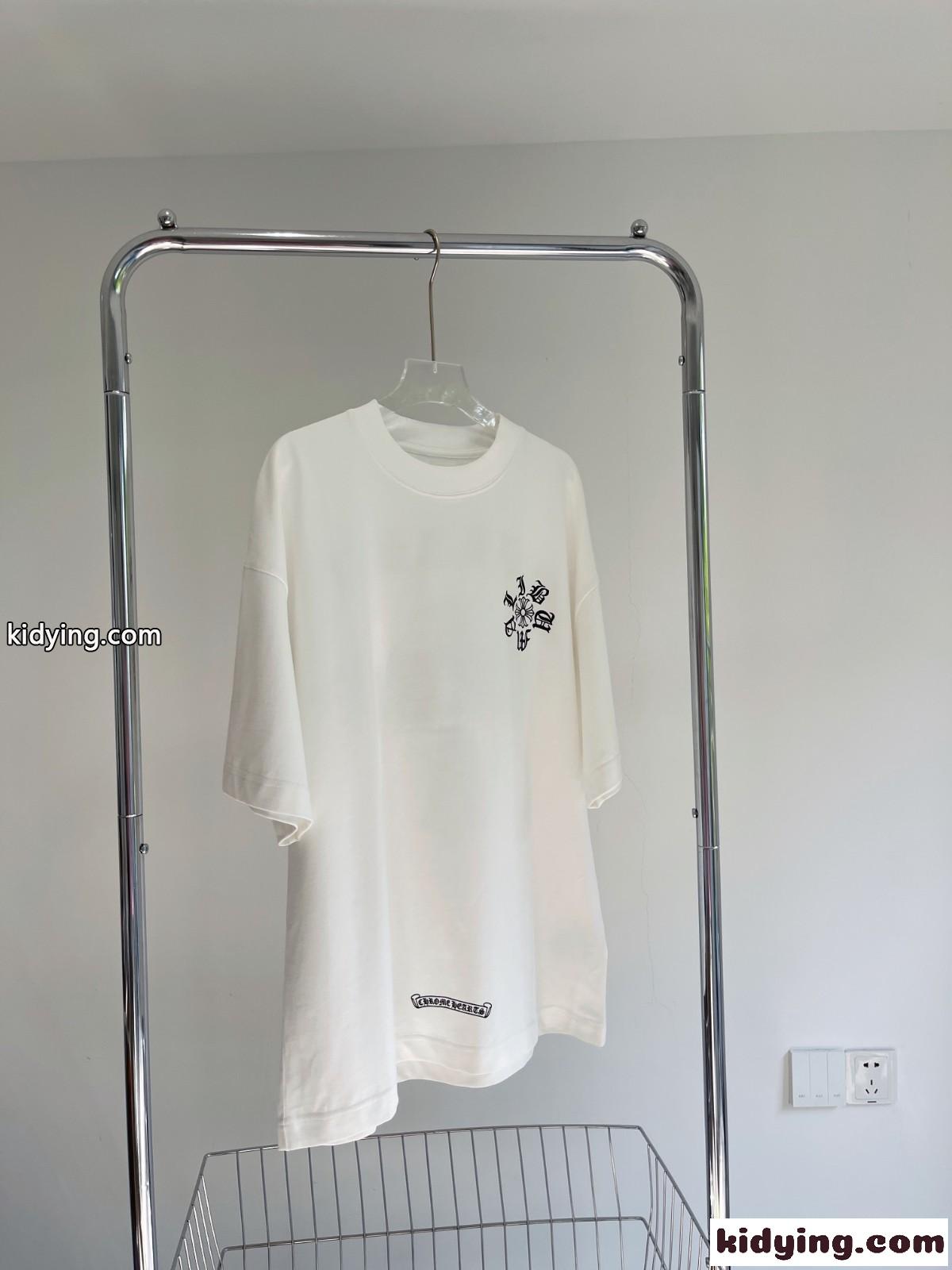 オーバーサイズ クルーネック ロゴ プリント クロムハーツ 半袖Tシャツ コピー 男女兼用 トップス-4