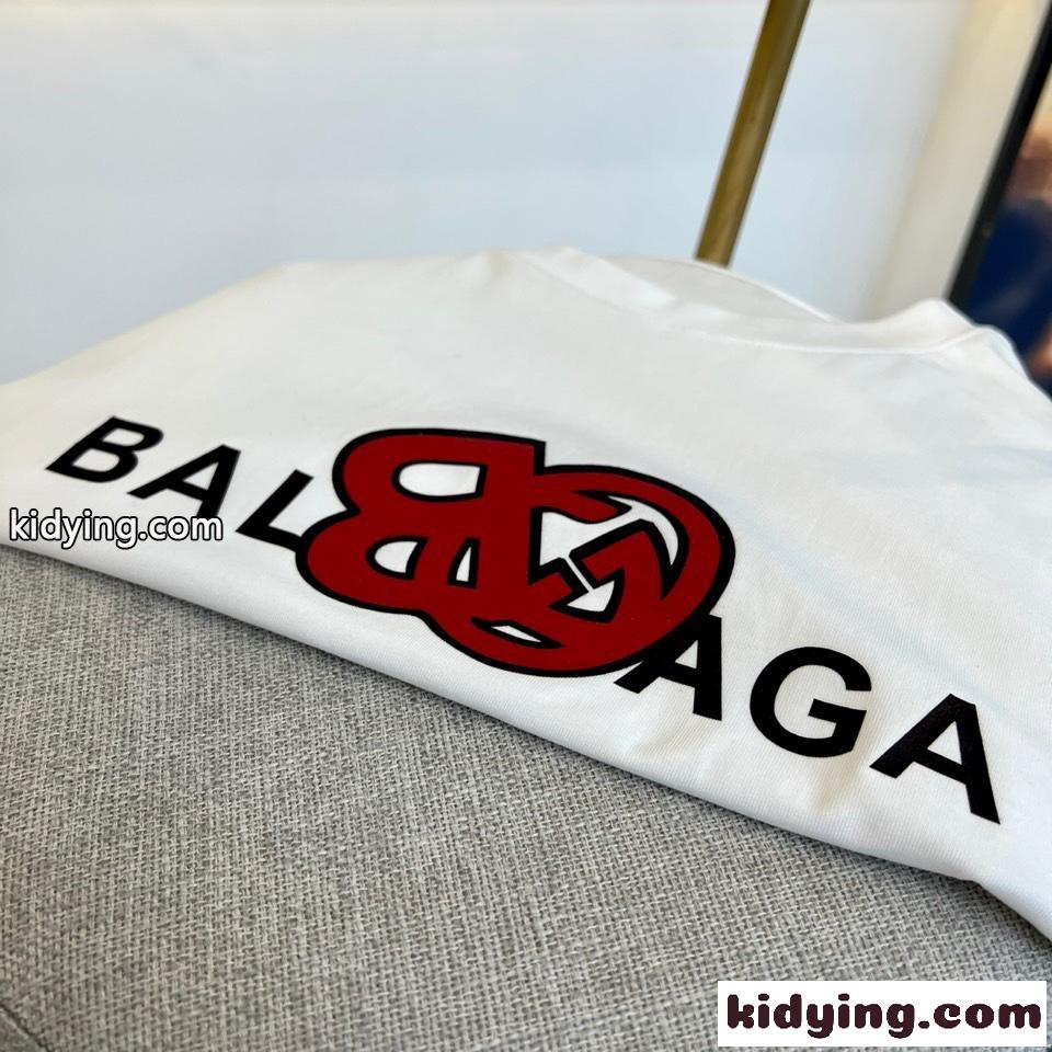 ベーシック カジュアル ロゴ クルーネック 半袖Tシャツ バレンシアガ Tシャツ コピー メンズ-4