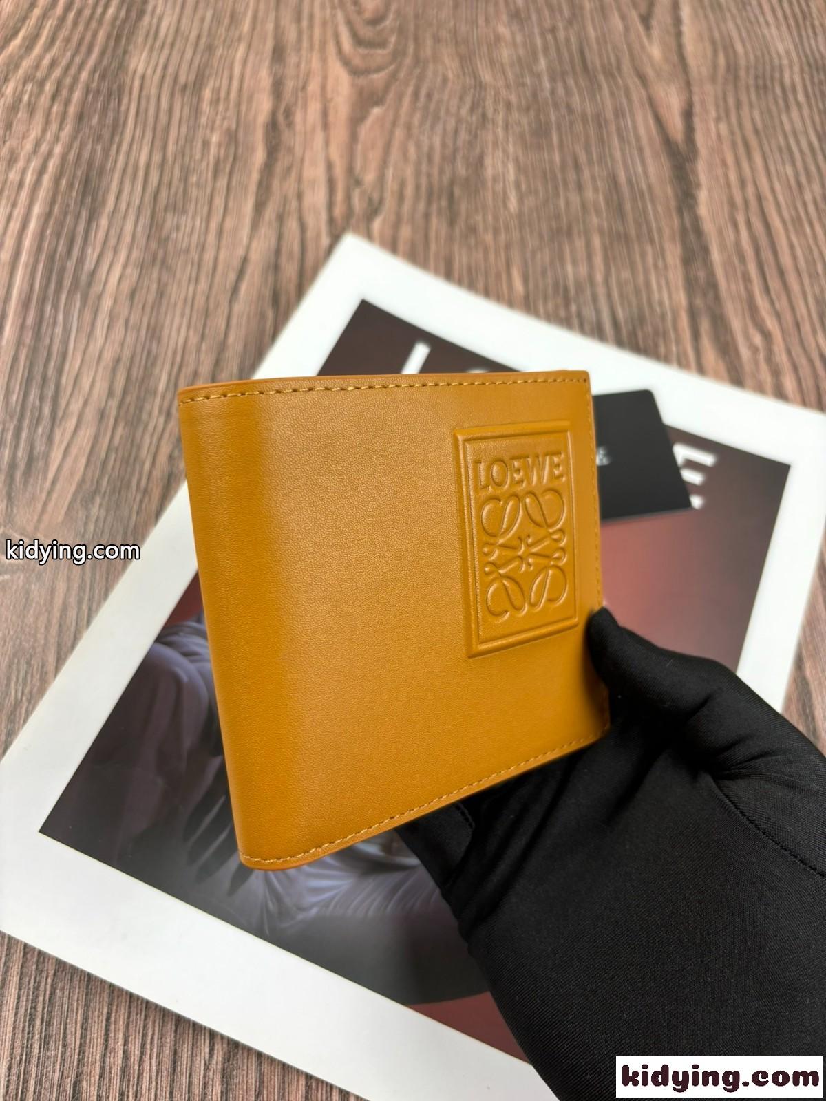 定番 人気 2つ折り財布 ロエベ 財布 コピー コンパクト ウォレット イエロー-3