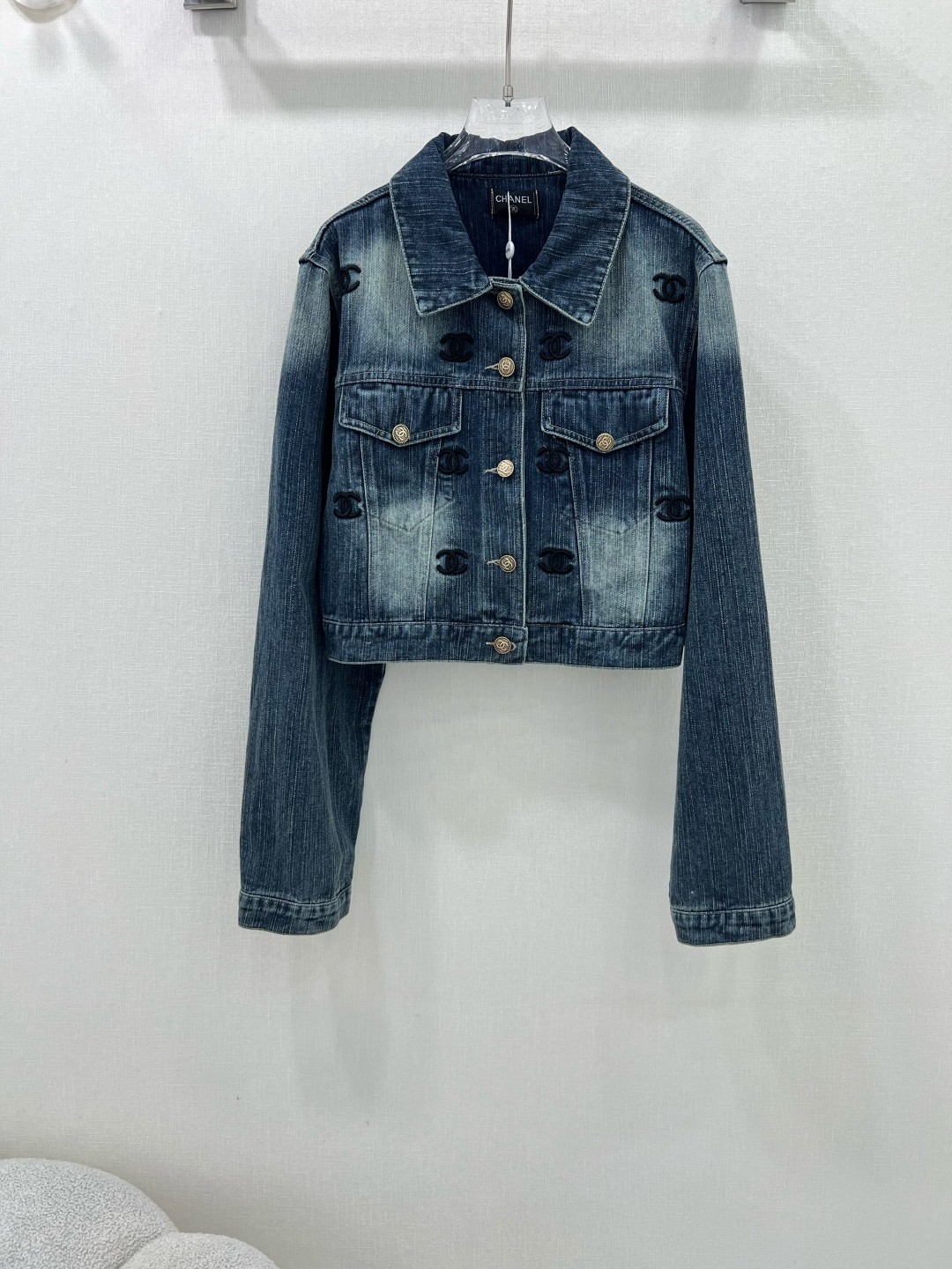 おしゃれ 刺繍入り ブルゾン シャネル ジャケット コピー デニムジャケット-0