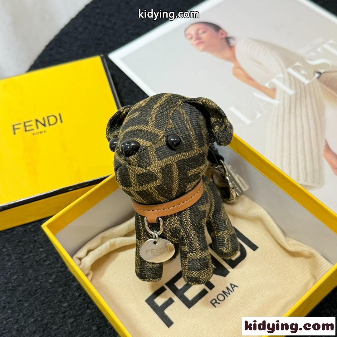 人気 可愛い フェンディ キーホルダー コピー ドッグ モチーフ キーリング-0