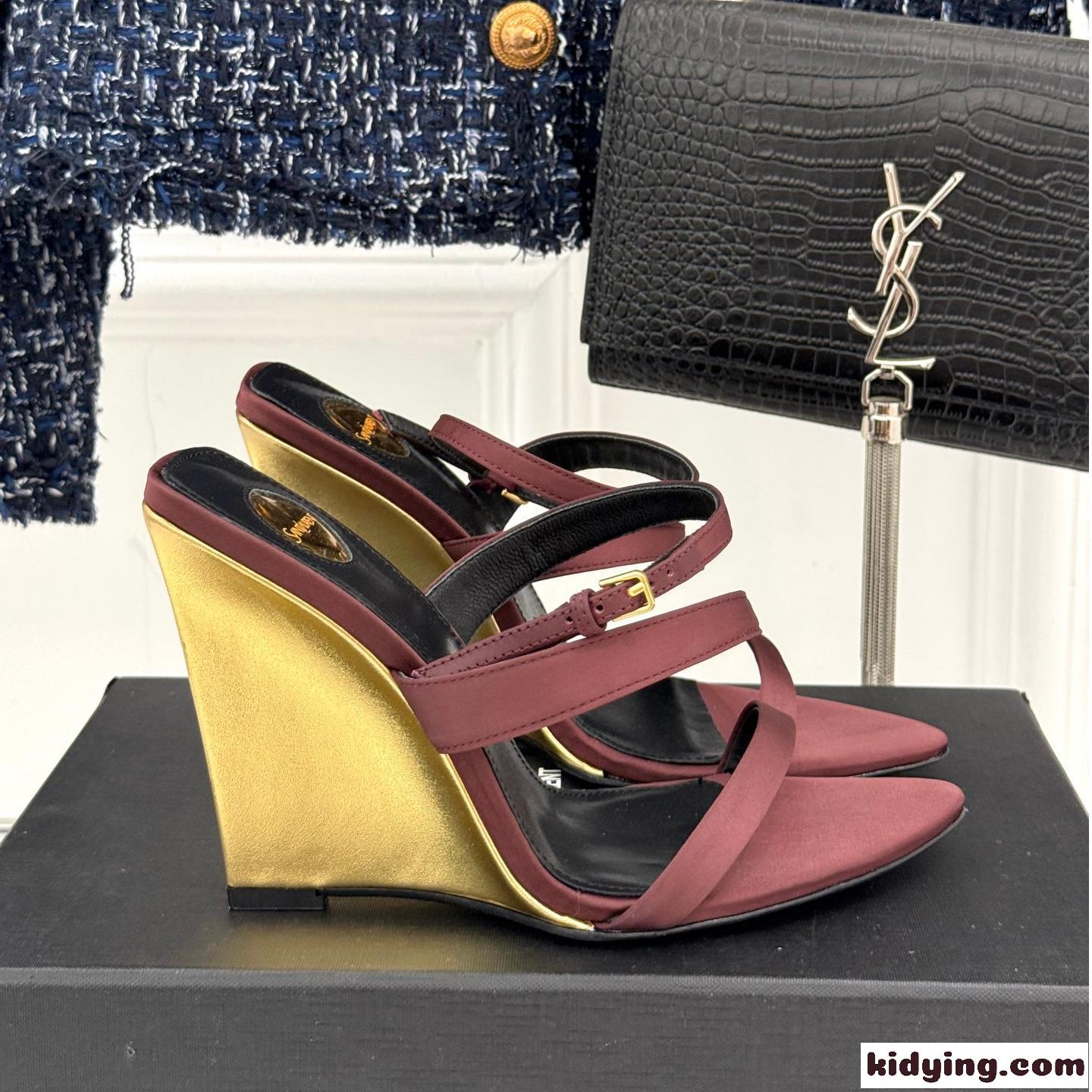 注目アイテム YSL サロメ ウェッジサンダル イヴ・サンローラン コピー レディースシューズ-0