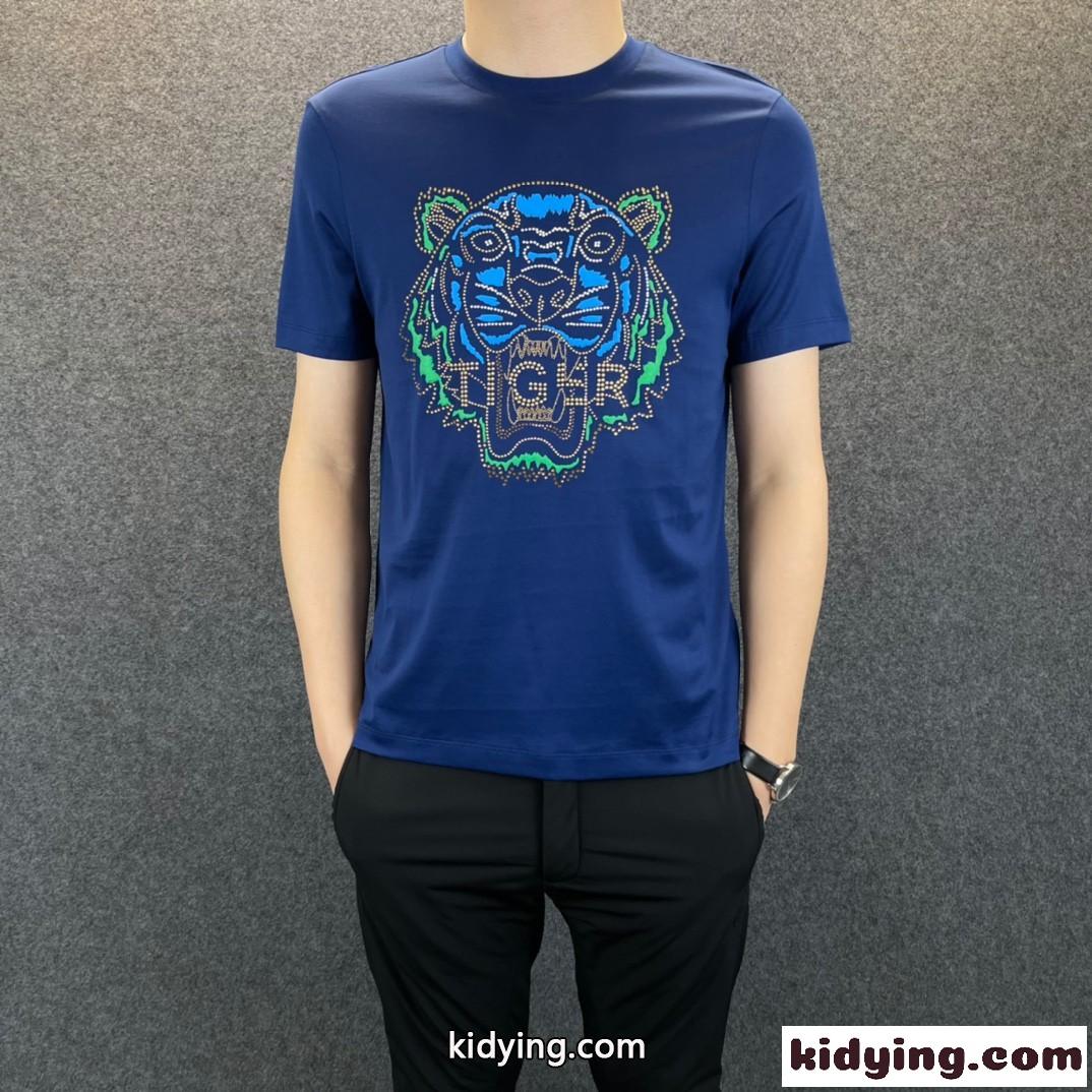 柔らかい 着心地いい 春夏 メンズ クルーネック 半袖 ケンゾー tシャツ コピーカジュアル おしゃれ トップス-2