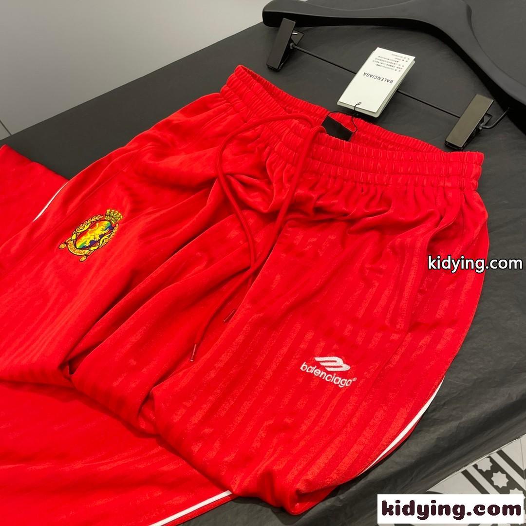 SOCCER BAGGY スウェットパンツ バレンシアガ パンツ コピー ユニセックス レッド-4