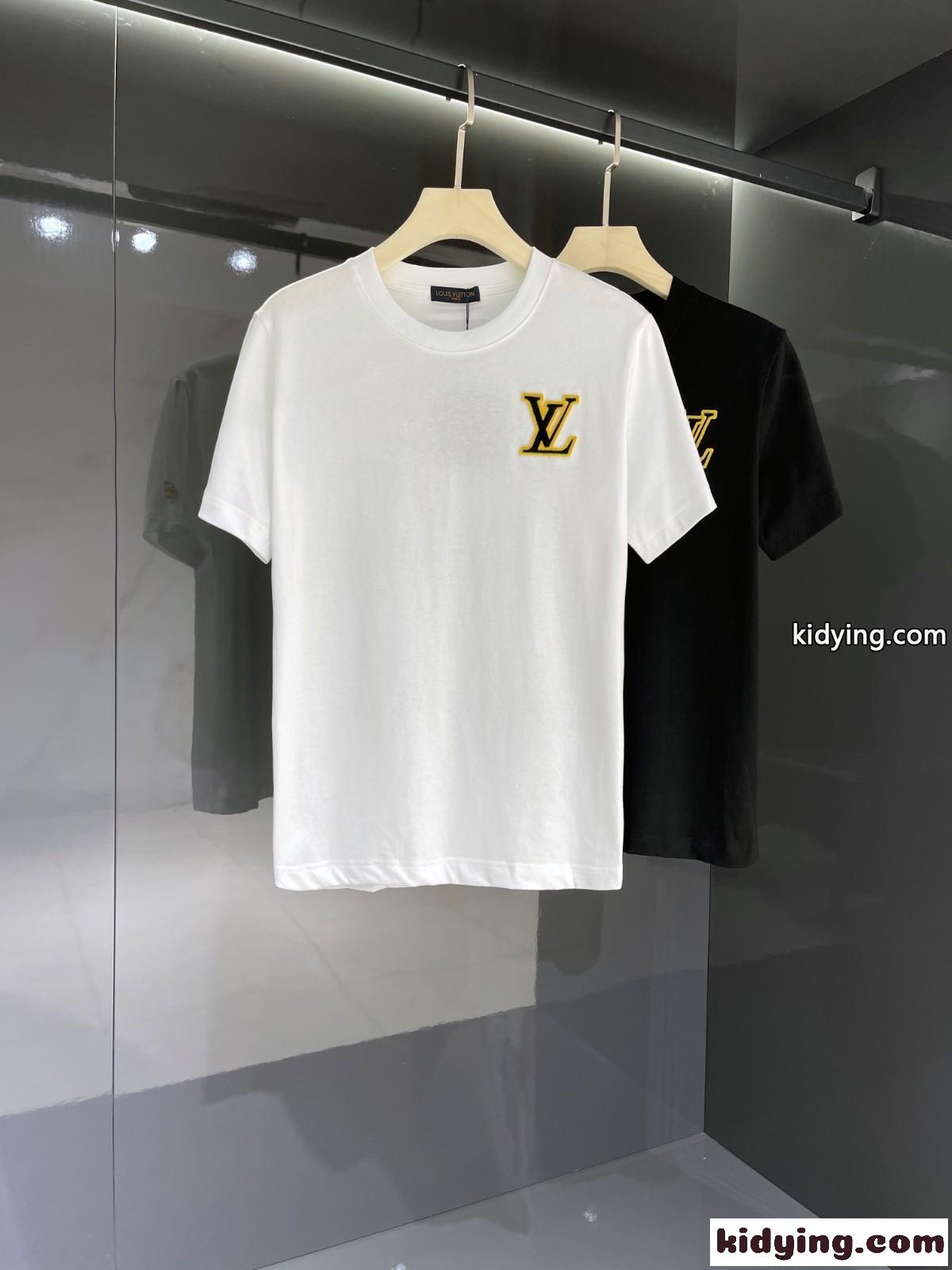 シンプル 上品 クルーネック ルイ・ヴィトン Tシャツ コピー コットン 半袖 着心地いい トップス-0