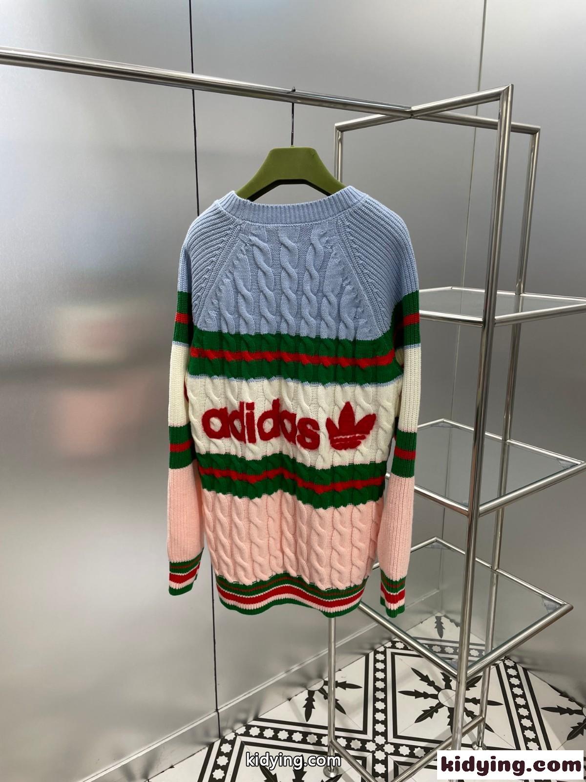 人気 adidas x Gucci ウール セーター グッチ セーター コピー クルーネック 長袖-2