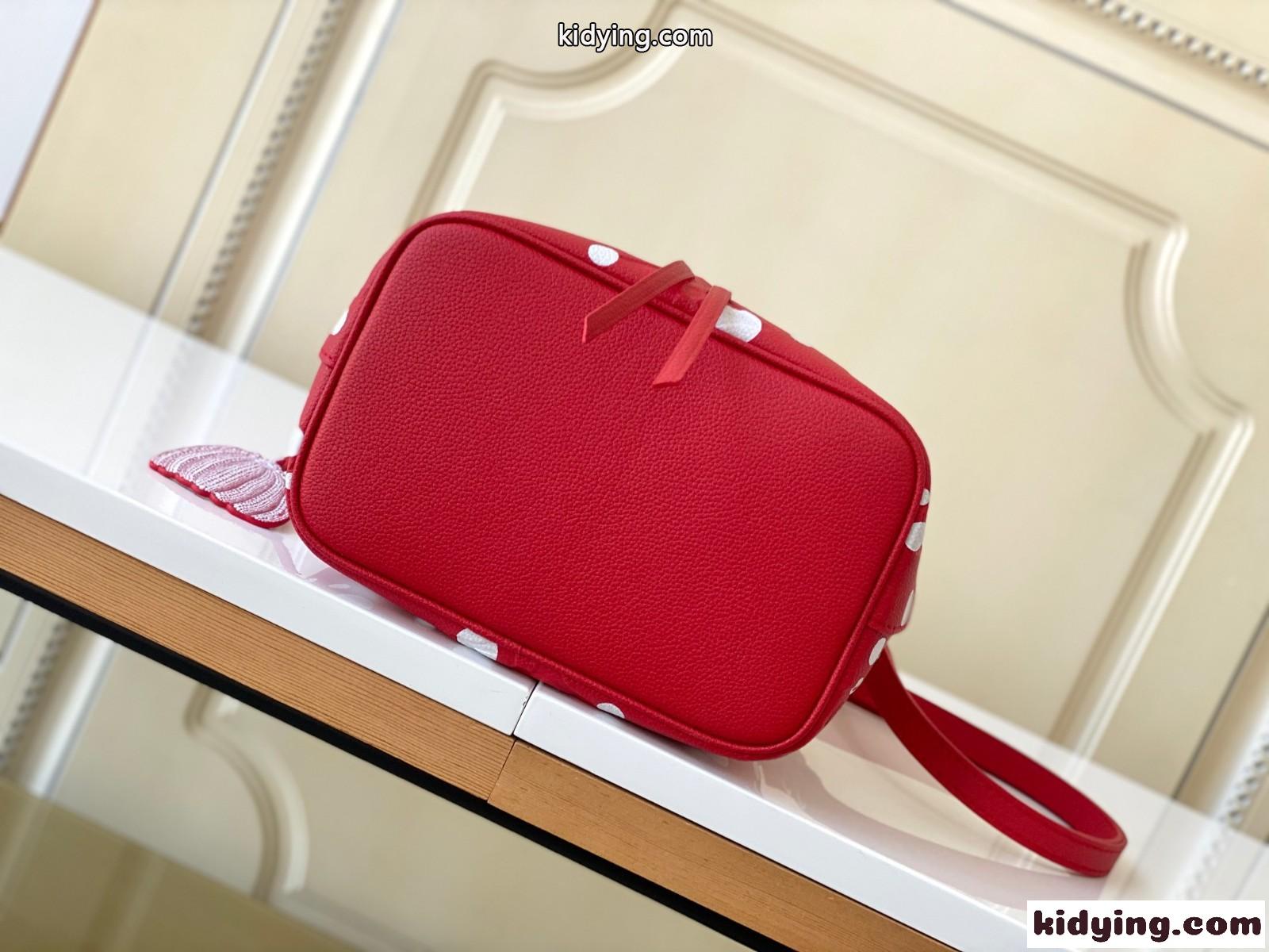 人気 新作 おしゃれ LV × YK ネオノエ BB ルイ・ヴィトン バッグ コピー バケットバッグ レッド-3