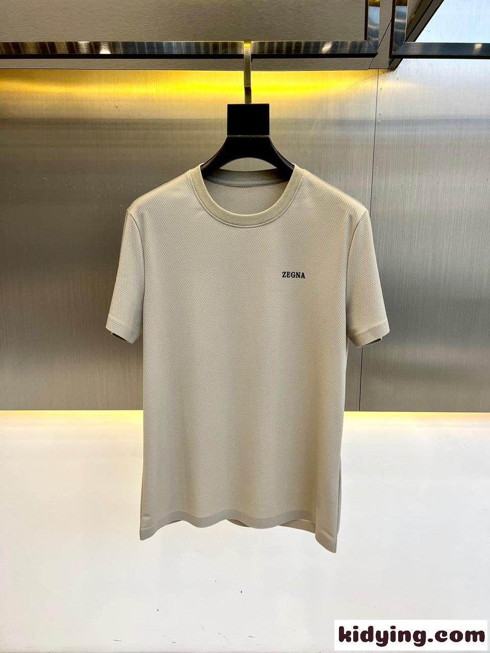 快適 ストレッチ アイスシルク エルメネジルド・ゼニア Tシャツ コピー-1