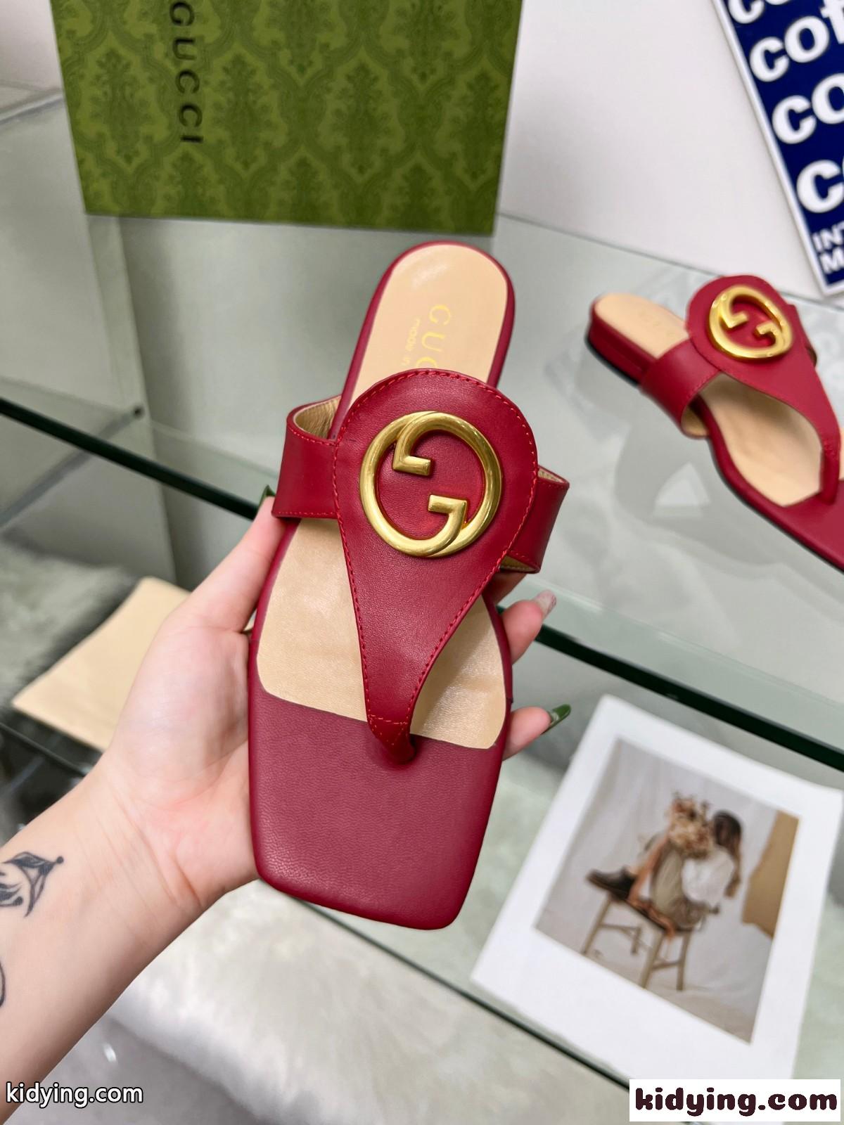 GUCCI グッチ ブロンディ トングサンダル スーパーコピー レディース レッド-4