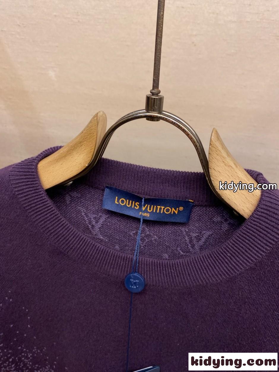 モノグラム ジャカード ショートスリーブクルーネック ルイ・ヴィトン Tシャツ コピー-0