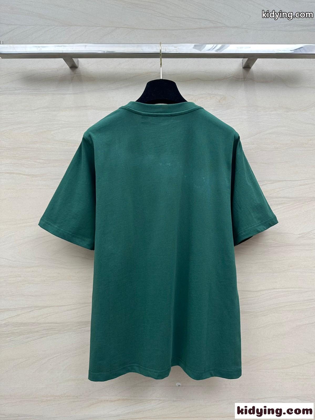 チェリー コットンTシャツ バーバリー 半袖Tシャツ コピー クルーネック-4