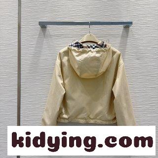 クロップド リバーシブル チェック ジャケット バーバリー ジャケット コピー ベージュ-3