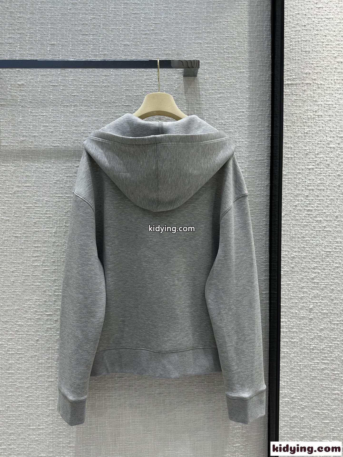 刺繍入り コットン フーディー ミュウミュウ パーカー コピー ユニセックス グレー-4