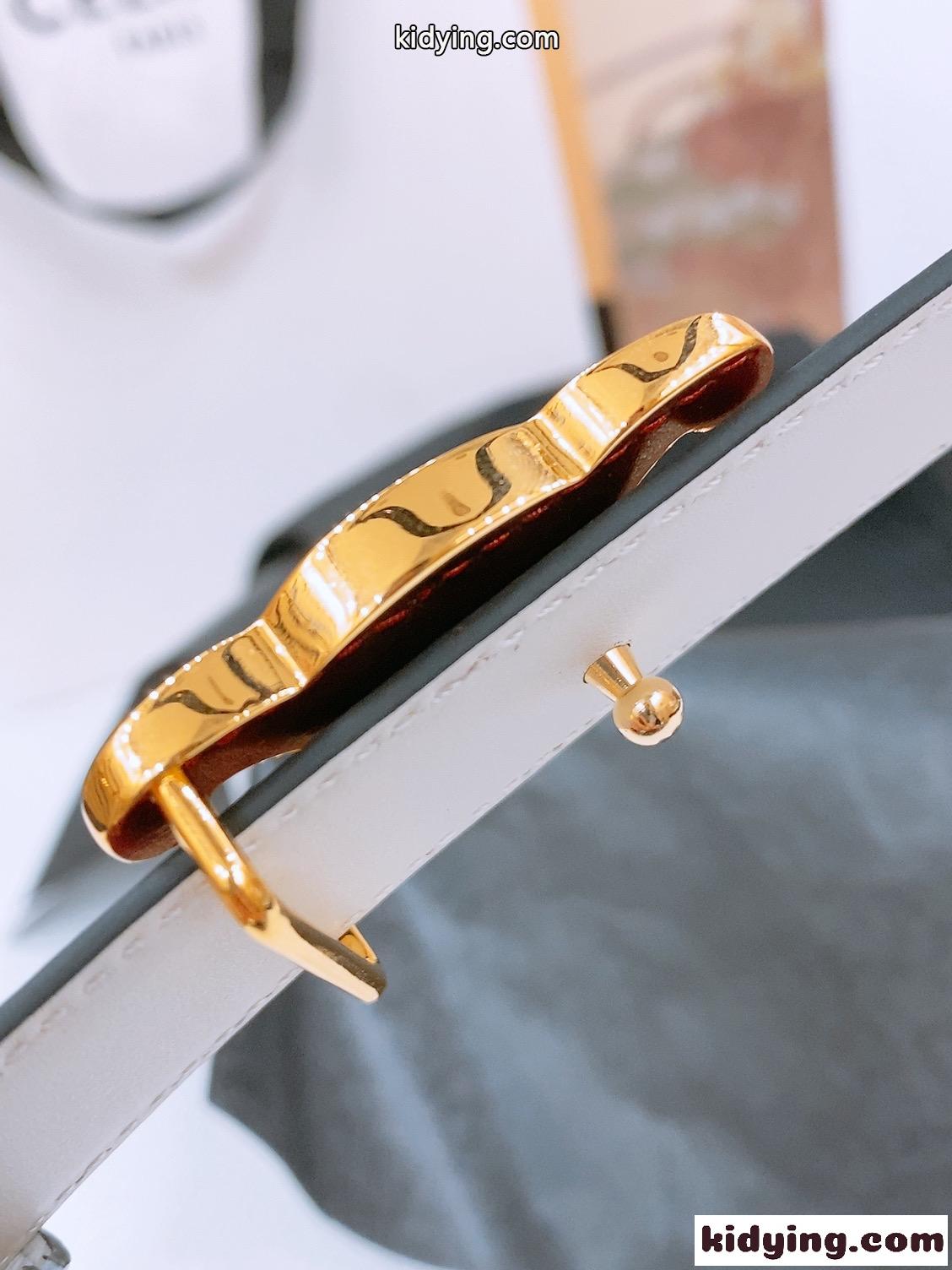 上品 キラキラ セリーヌ ベルト コピー 25mm リバーシブル レザーベルト-2