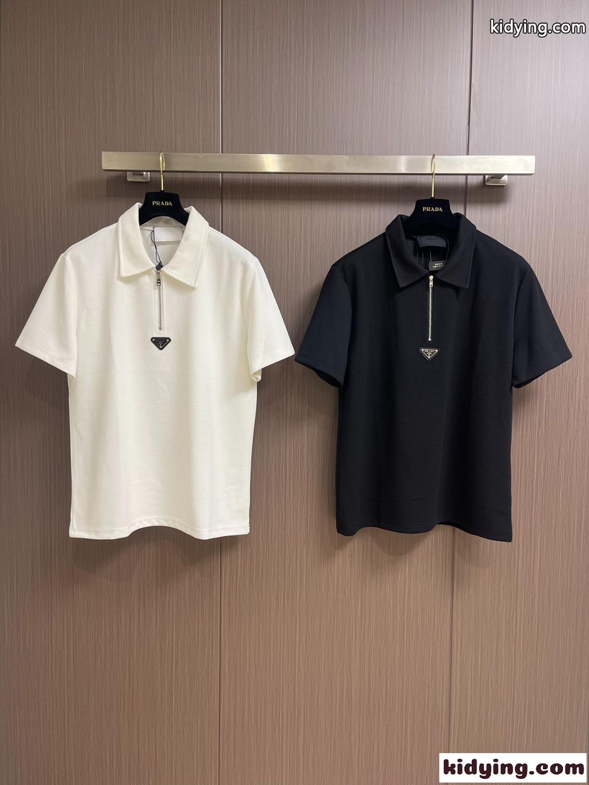 洗練された ハーフジップ ポロシャツ プラダ Tシャツ コピー 半袖 トップス-0