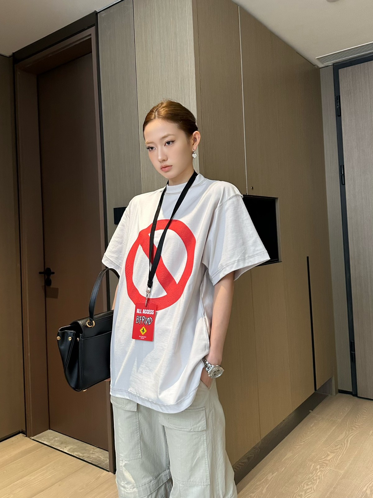 ユニセックス オーバーサイズ バレンシアガ Tシャツ コピー プリント 半袖Tシャツ ホワイト-4