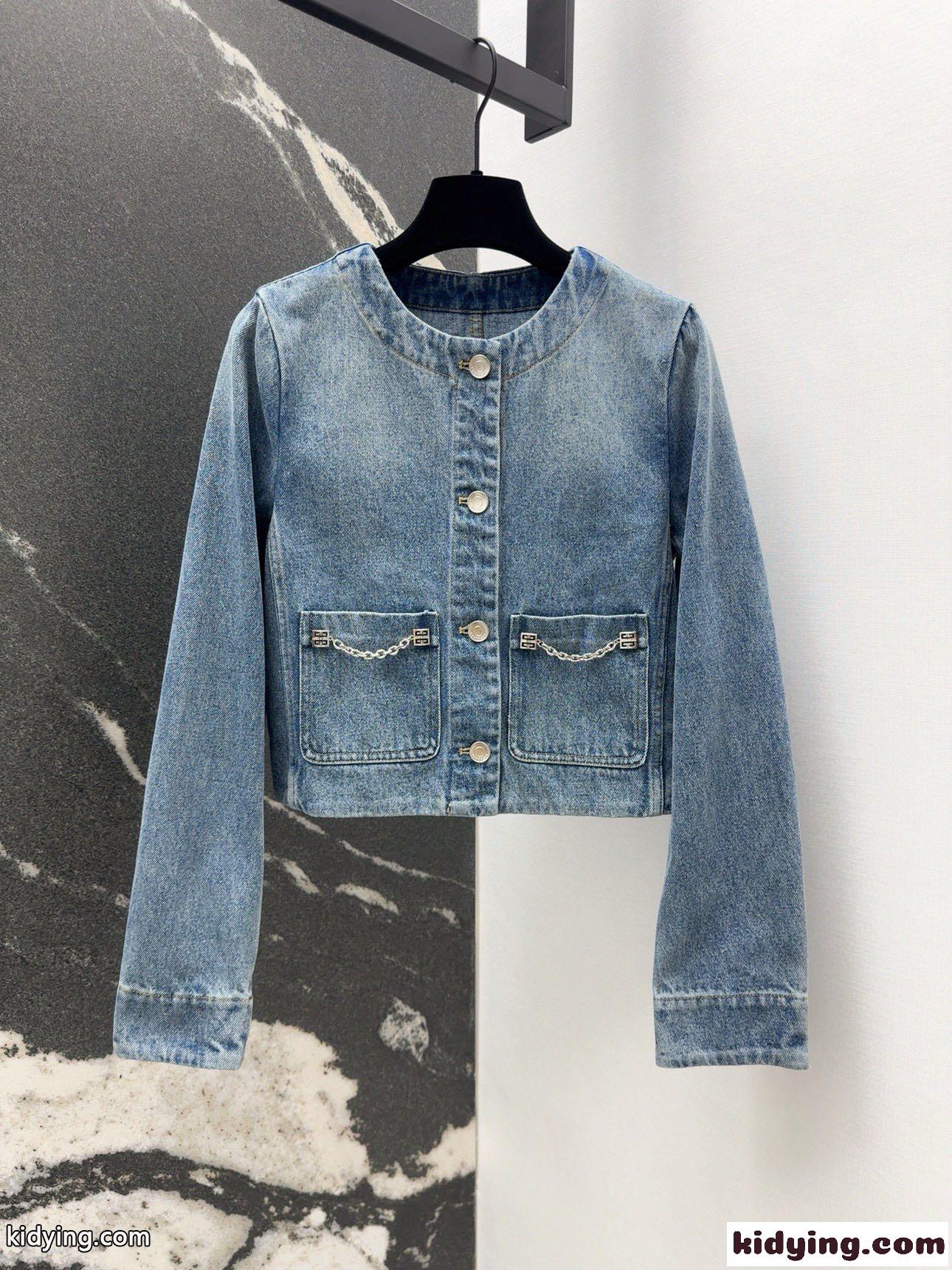 おしゃれ ノーカラーデニムジャケット ジバンシィ ジャケット コピー レディース-0