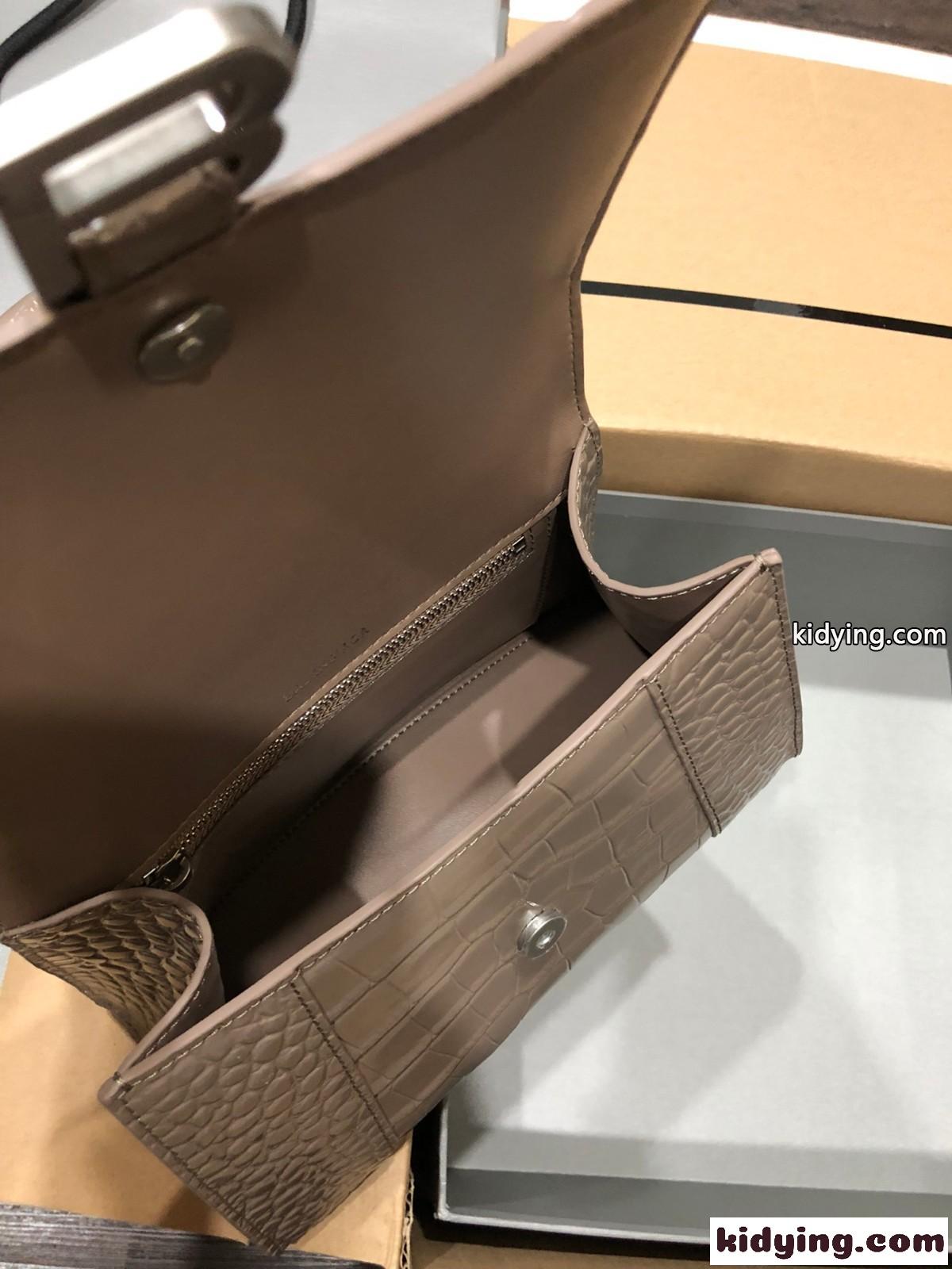 バレンシアガ バッグ コピー HOURGLASS クロコダイル型押し レディース 上品 人気 ハンドバッグ-3