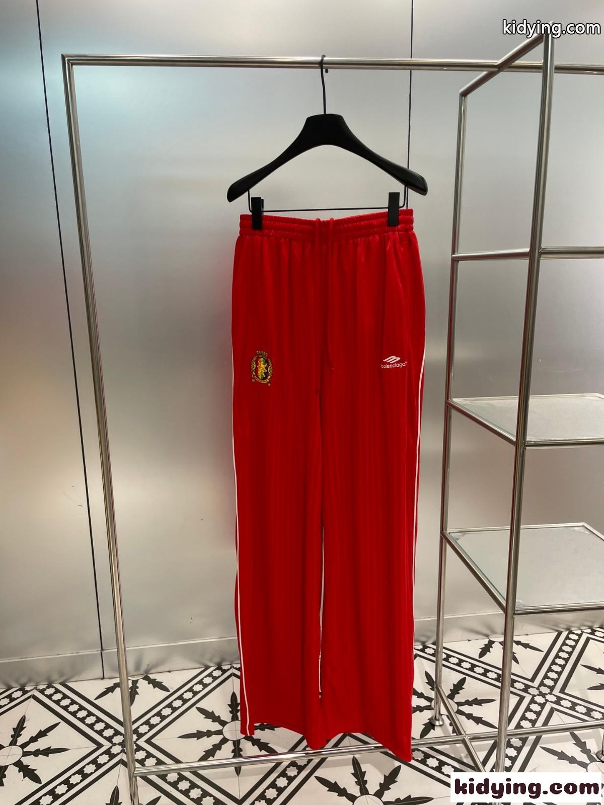 SOCCER BAGGY スウェットパンツ バレンシアガ パンツ コピー ユニセックス レッド-0