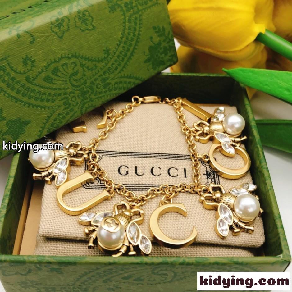 GUCCI ビー チャーム グッチ ブレスレット 偽物 合わせやすい アクセサリー-4