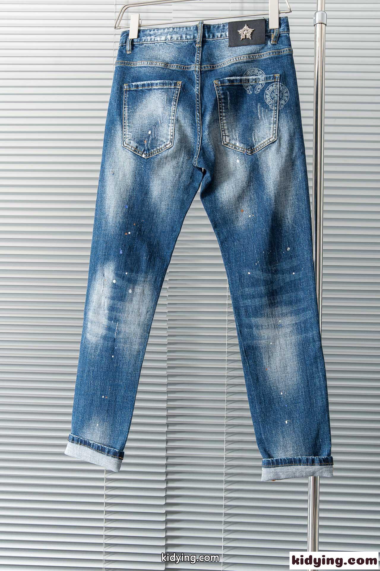 おしゃれ カジュアル ストレッチ デニムパンツ クロムハーツ ジーンズ コピー メンズ-2
