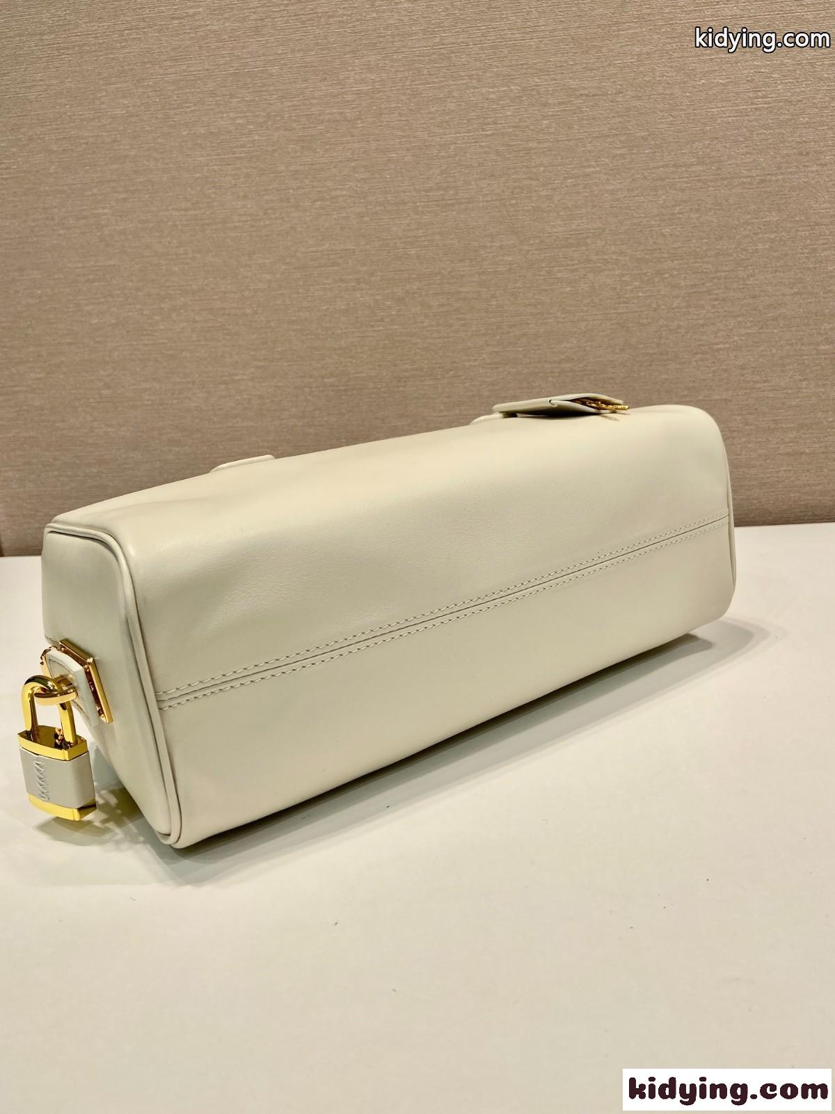 ミディアム レザー トップハンドルバッグ プラダ バッグ コピー ベージュ-3