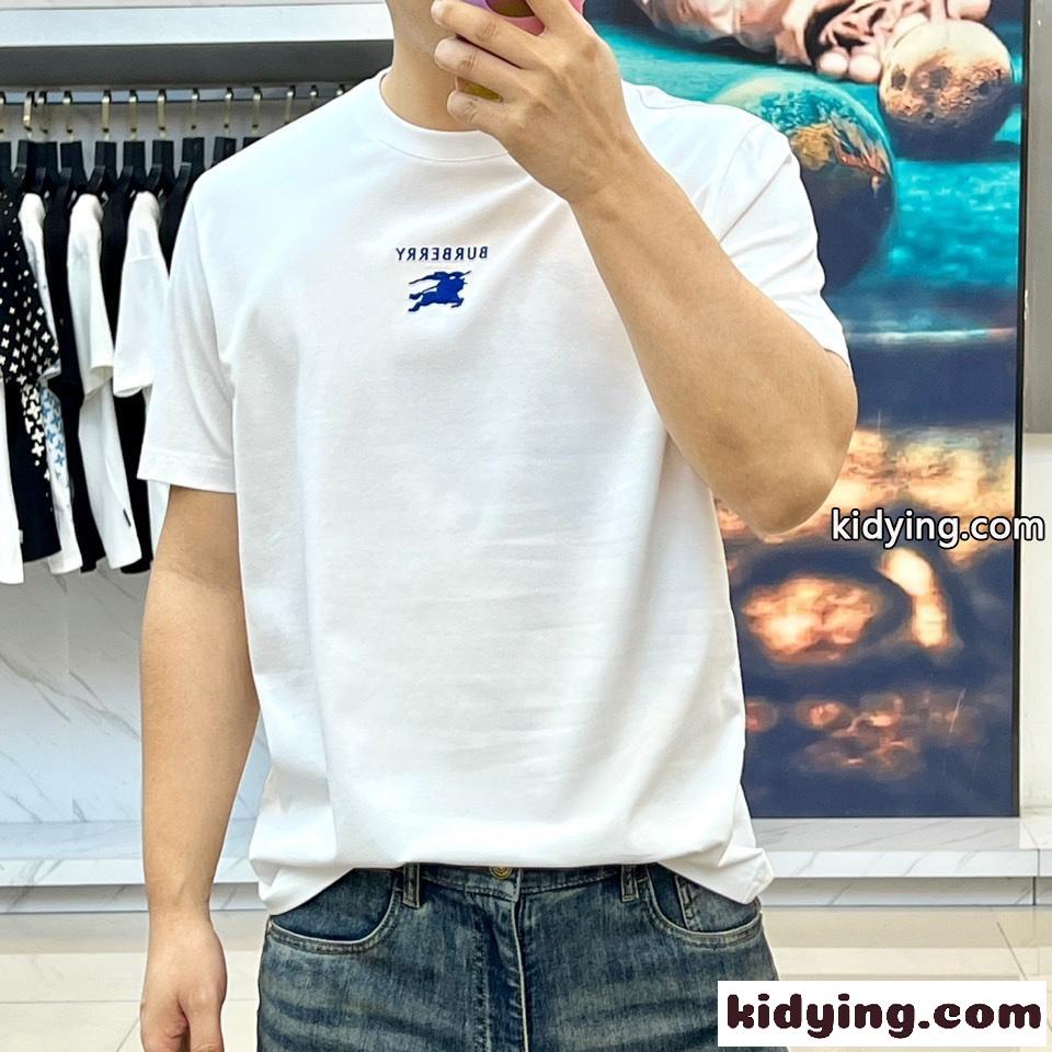 シンプル クルーネック 半袖Tシャツ バーバリー Tシャツ コピー 合わせやすい ホワイト-1