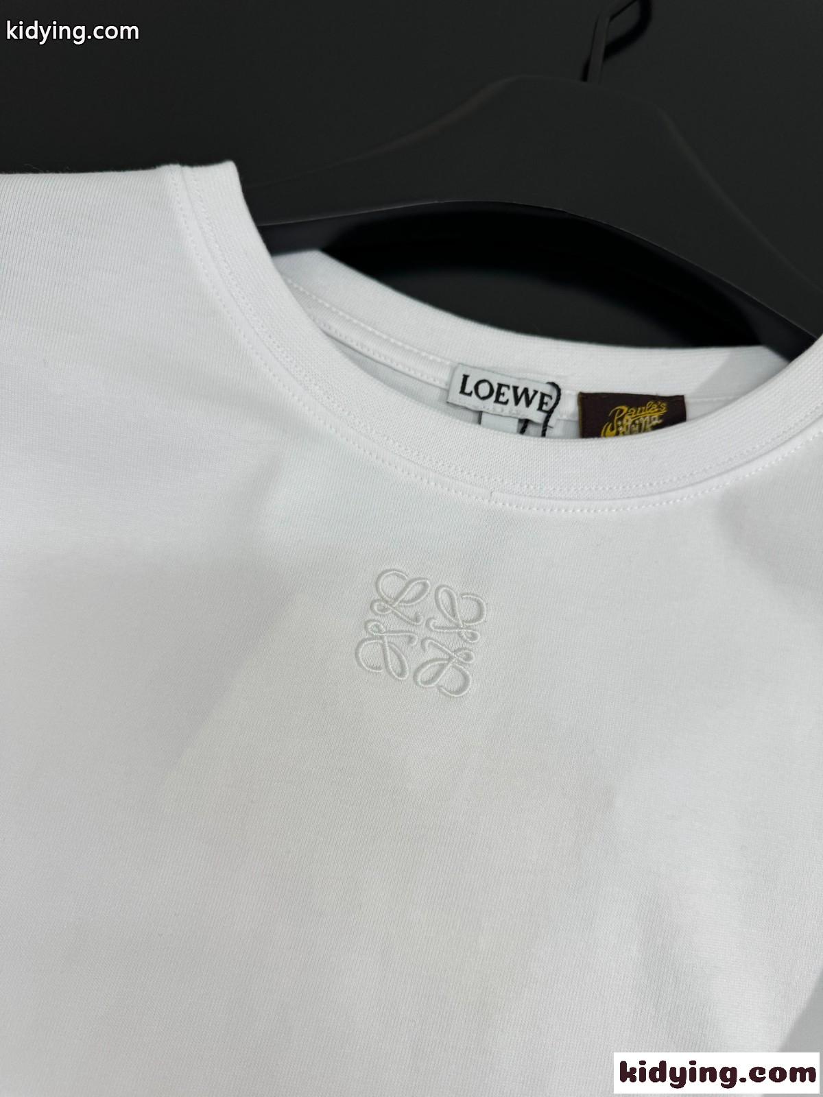 可愛い おしゃれ クロップドTシャツ ロエベ Tシャツ コピー コットン ホワイト-2