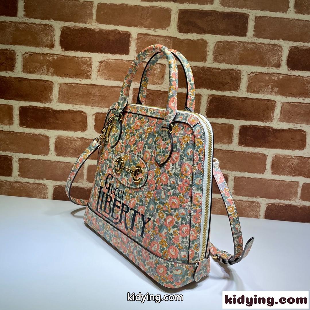 A6072088 グッチ バッグ 人気 コピー 花柄 切り替え 斜め掛け ショルダー ハンドバッグ レディース-1
