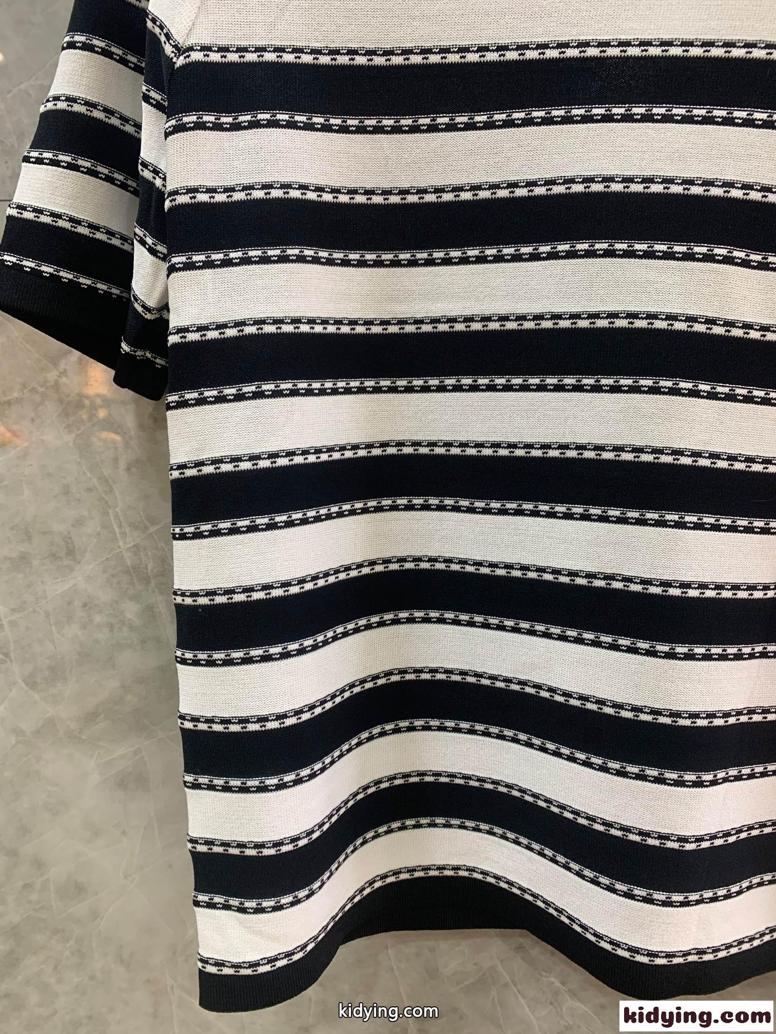 上品 フェミニン 配色 ボーダー柄 半袖 バルマン レディース コピー tシャツ きれいめ カジュアル 定番 トップス-2