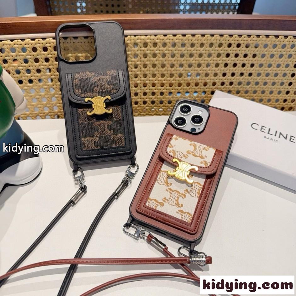 ストラップ付き トリオンフ  iPhoneケース セリーヌ アイフォンケース 偽物-4