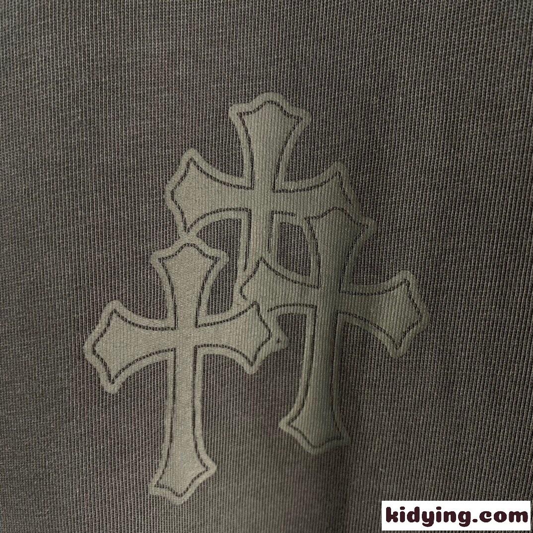 ゆったり リラックス クルーネック クロムハーツ 半袖Tシャツ コピー コットン トップス-3