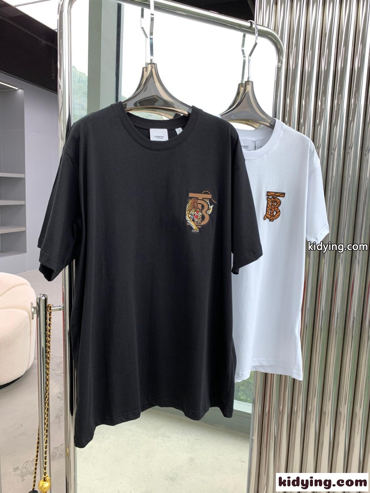 春夏 人気 定番 クルーネック カジュアル ロゴ バーバリー 半袖Tシャツ コピー おしゃれ ゆったり ホワイト ブラック-0