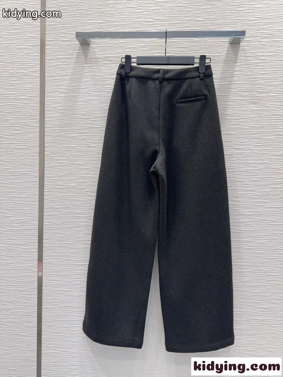 プラダ パンツ 偽物 ロゴ入り ロングパンツ 秋冬 カジュアル ラシャパンツ-4