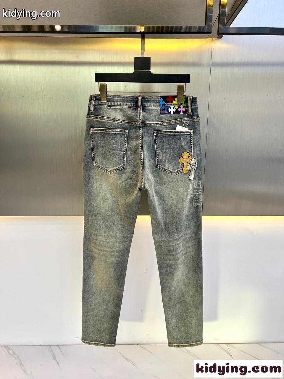 快適 ストレッチ デニムパンツ クロムハーツ ジーンズ コピー 合わせやすい-1