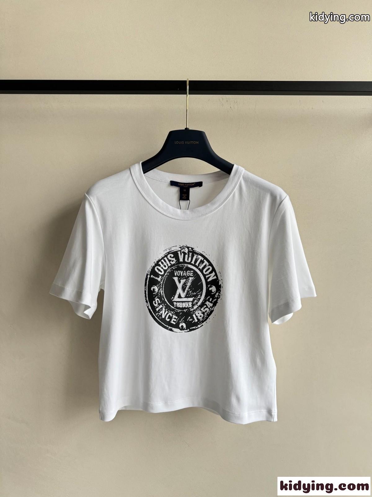 ルイ・ヴィトン Tシャツ コピー LVスタンプ クロップトップ レディース トップス-1