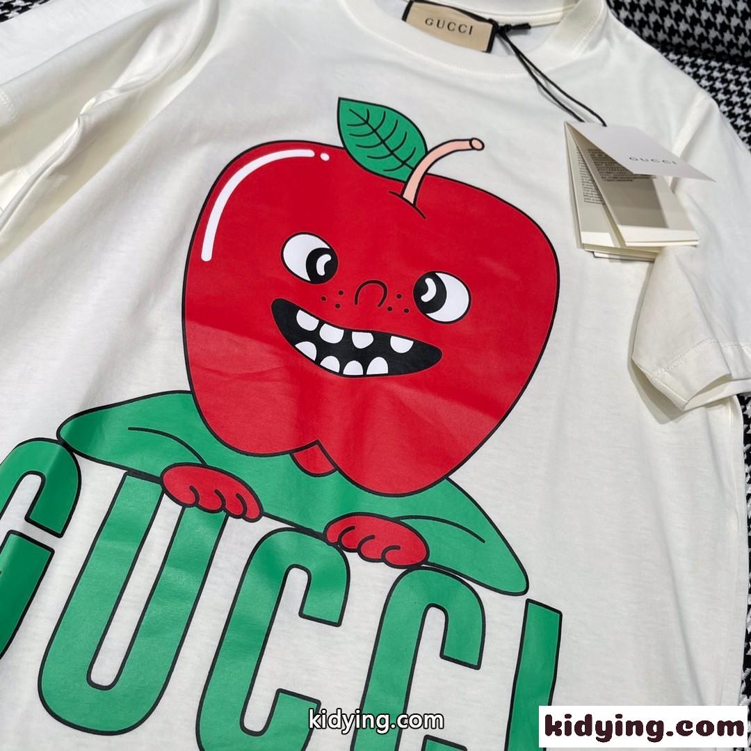 人気 グッチ Tシャツ コピー ゆったり 半袖 お洒落 プリント クルーネック トップス-0