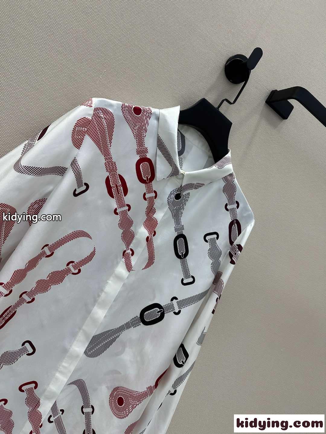 上品 カジュアル プリント シルクシャツ エルメス シャツ コピー レディース-2