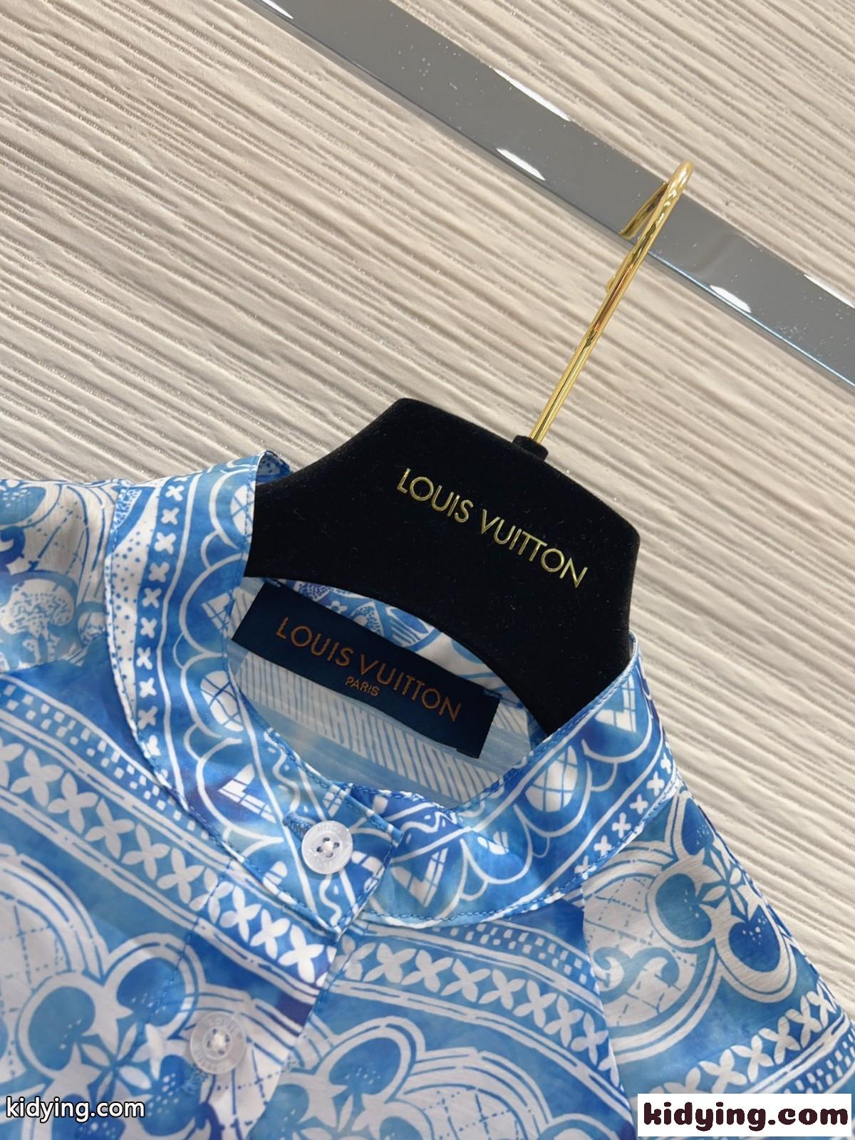 LV バイ・ザ・プール モノグラムタイルロングシャツドレス ルイヴィトン ワンピース コピー-1