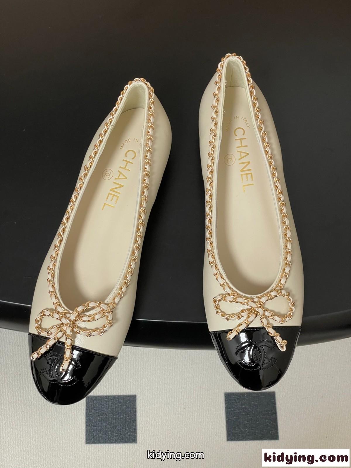 上品 可愛い 合わせやすい 25B バレリーナ シャネル パンプス コピー ホワイト-1