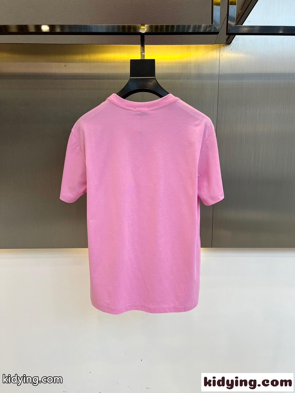 飽きのこない 人気 モンクレール 半袖Tシャツ コピー クルーネック ピンク-0
