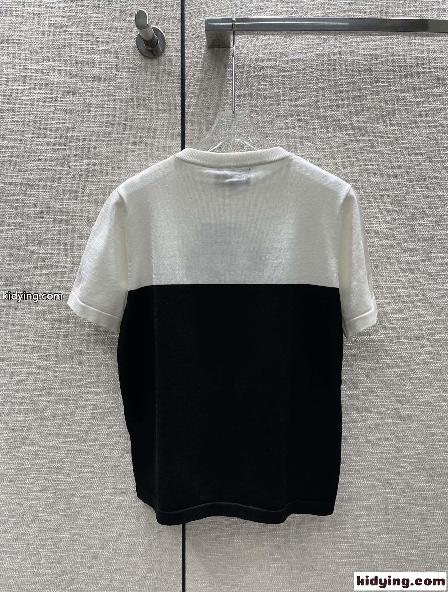優しい肌触り 快適 シャネル tシャツ コピー 半袖 カットソー おしゃれ フェミニン バイカラー トップス-1