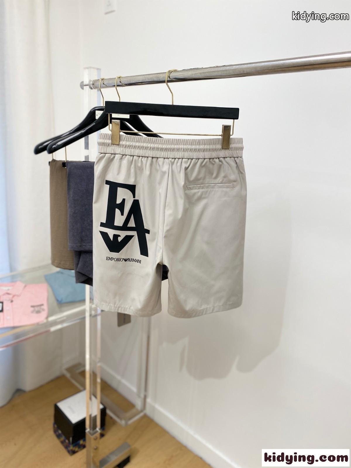 メンズ 春夏 ショートパンツ アルマーニ カジュアルパンツ コピー ロゴ入り グレー-4