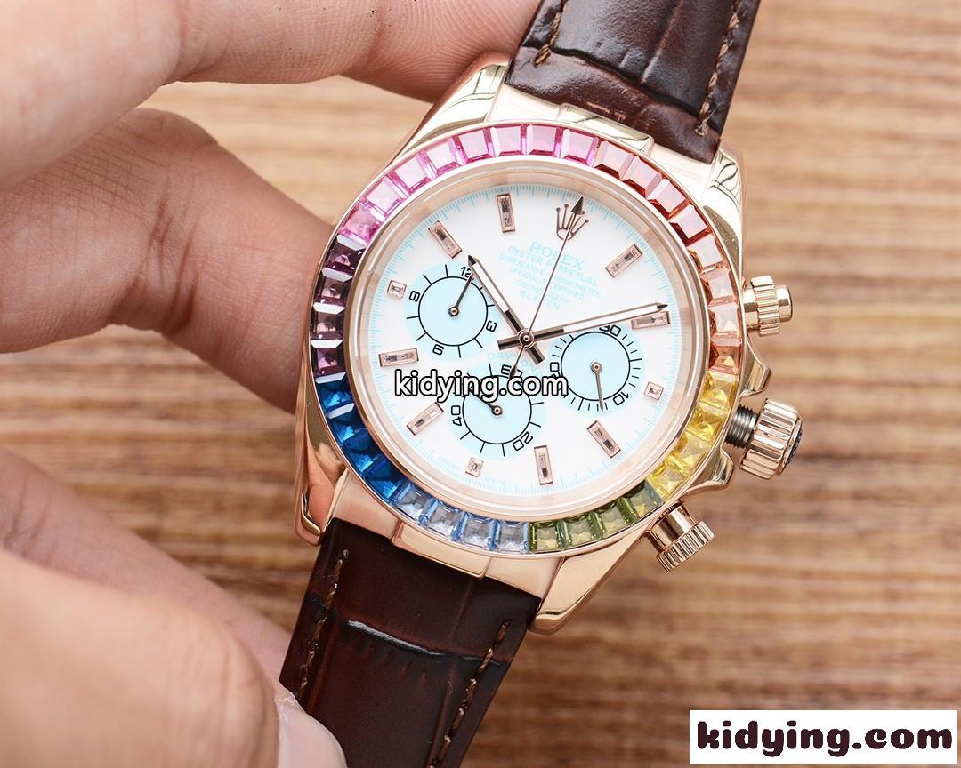 ロレックス のRolex Rainbowレインボーリングデイトナが発売 発売 Diwを風靡した ロレックス 腕時計 革コピー-6