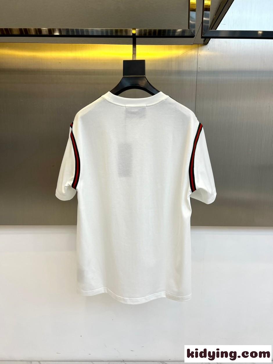 グッチ Tシャツ 偽物 おしゃれ 合わせやすい クルーネック 半袖Tシャツ ホワイト-3