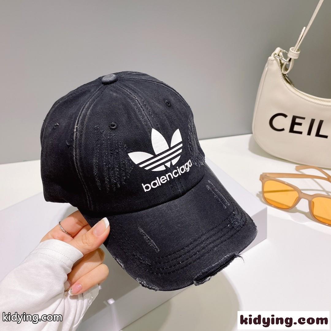 BALENCIAGA×adidas バレンシアガ キャップ コピー 男女兼用 人気 帽子 ブラック-4